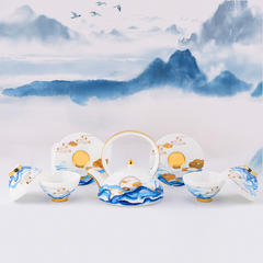 镶嵌水晶骨瓷工夫茶具套装家用欧式英式陶瓷下午茶具套装