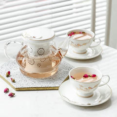 花茶壶玻璃煮水果茶壶套装耐热家用陶瓷泡花茶茶杯茶具套装可加热