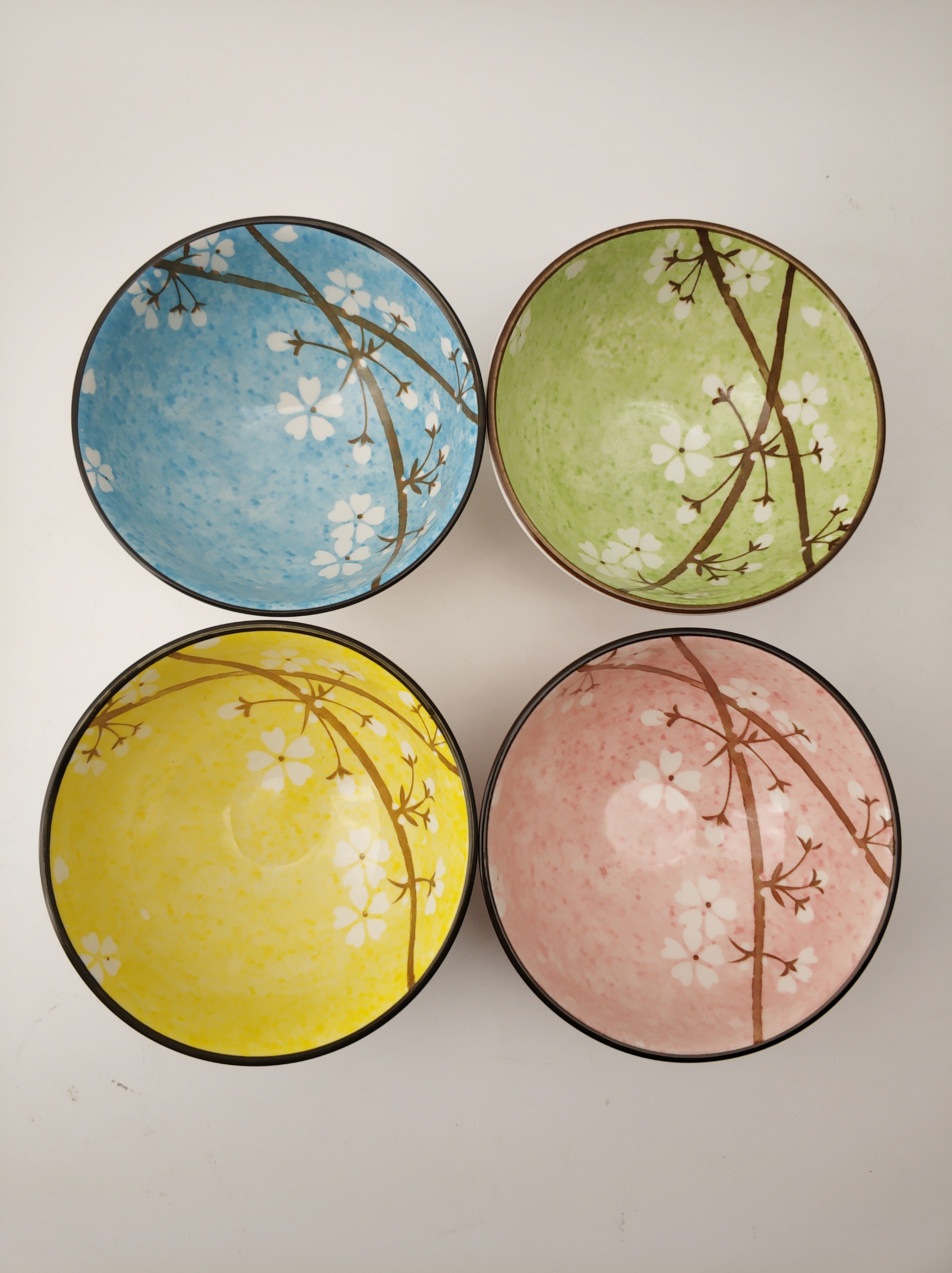 4.5寸家用米饭碗 日式樱花碗 陶瓷餐碗 4色混装