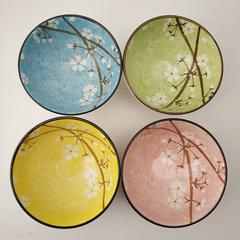 4.5寸家用米饭碗 日式樱花碗 陶瓷餐碗 4色混装
