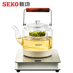 Seko新功家用底部自动上水烧水壶玻璃煮茶壶蒸汽喷淋式电茶炉W27